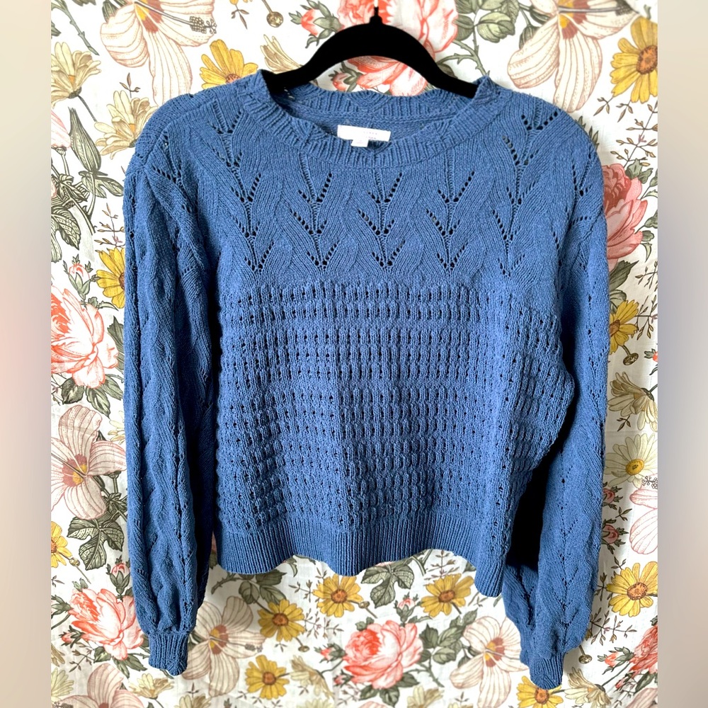 Lauren Conrad crop knit top with billowed sleeves. Very soft!